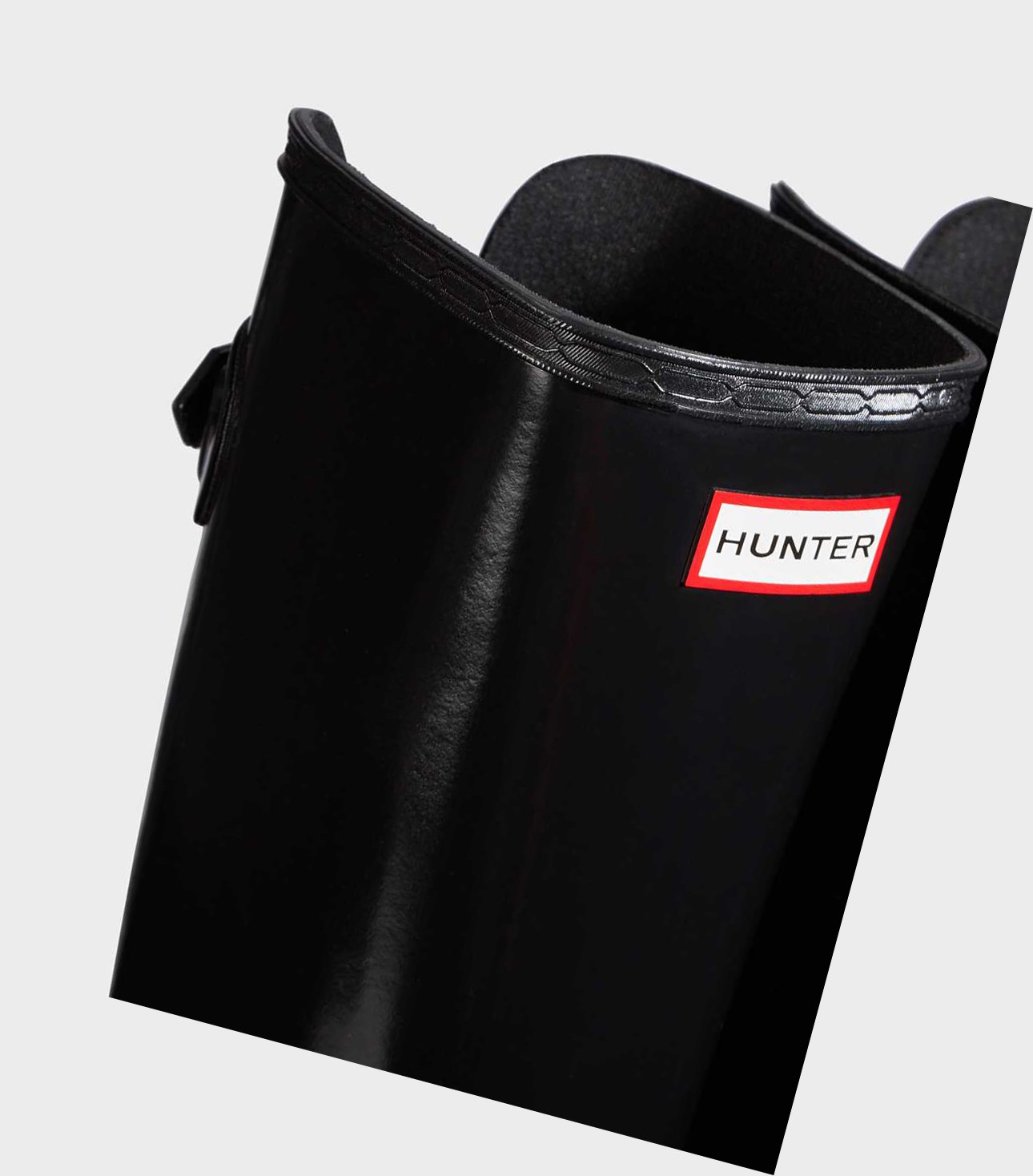 Women's Hunter Refined Tall Gloss Wellington Adjustable Tall Boots Black | 6310974-MF