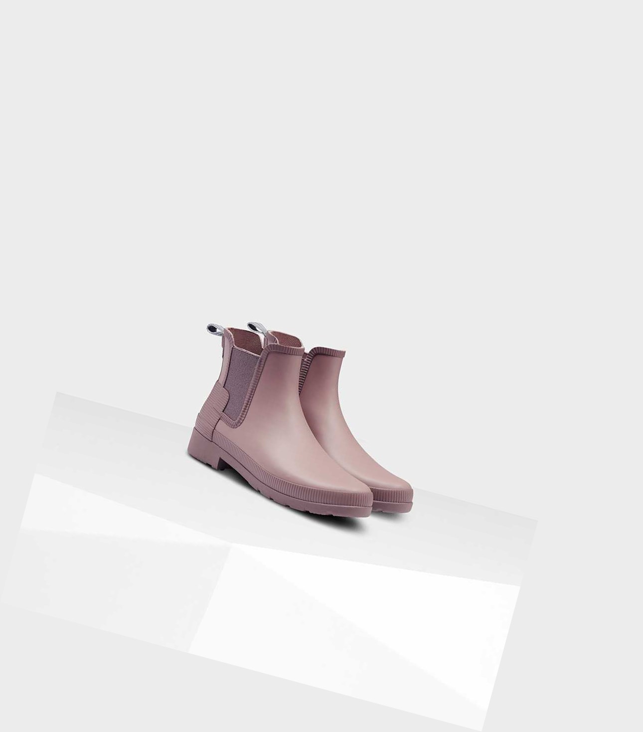 Women's Hunter Refined Texture Block Slim Fit Chelsea Boots Pink | 3028716-KD