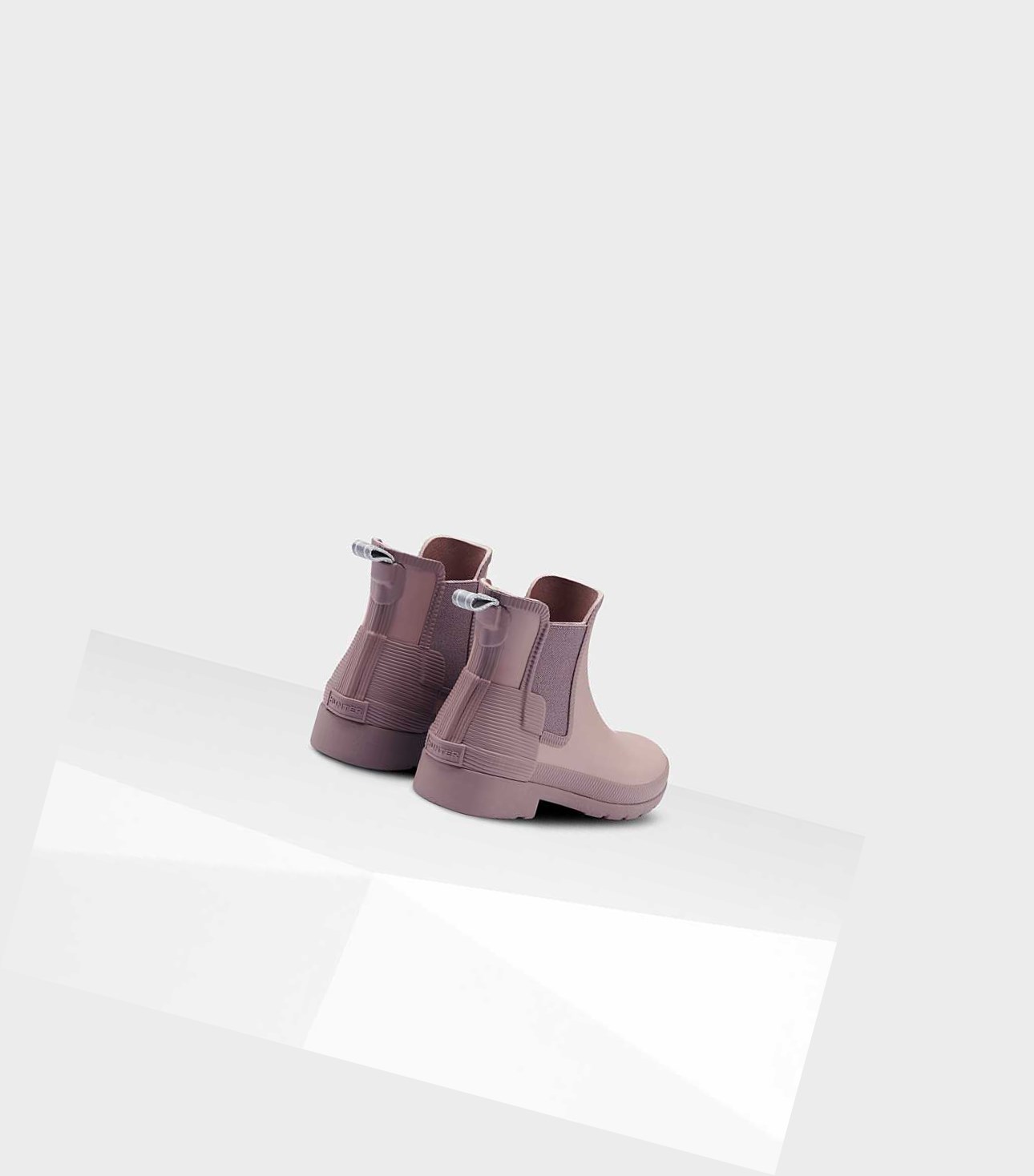 Women's Hunter Refined Texture Block Slim Fit Chelsea Boots Pink | 3028716-KD