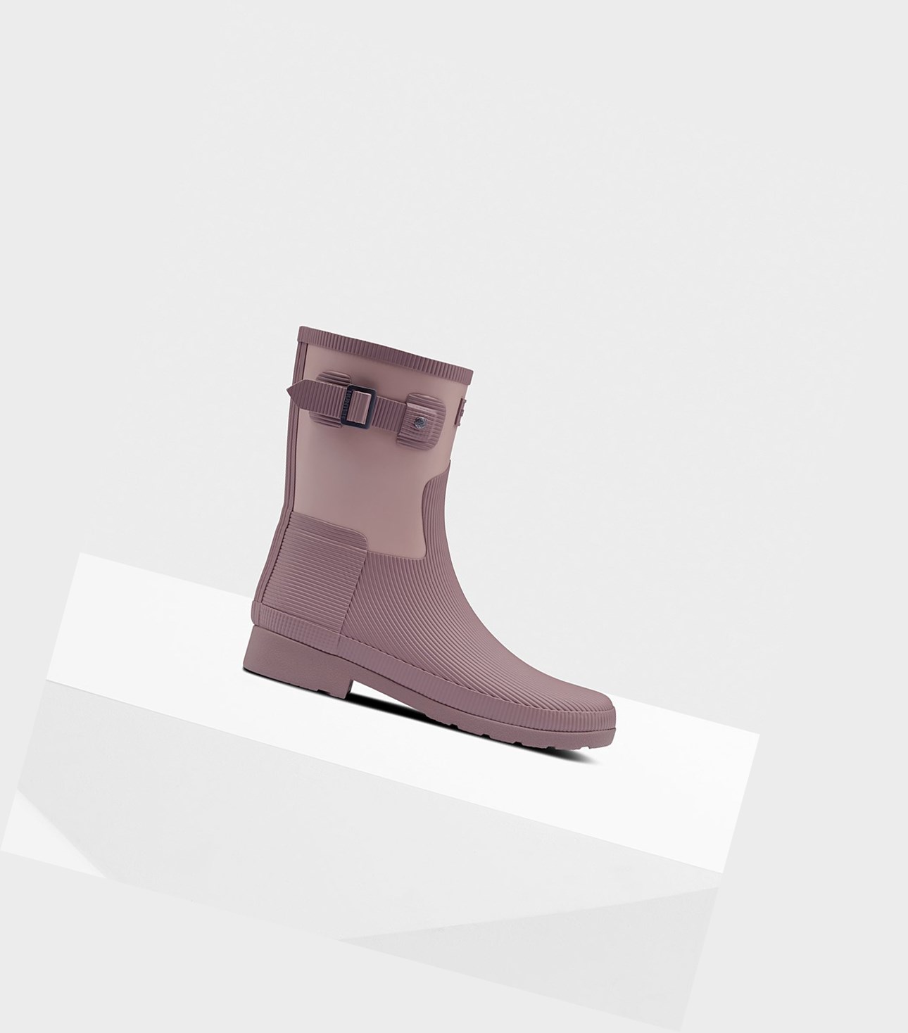 Women's Hunter Refined Texture Block Slim Fit Short Boots Pink / Purple | 5981327-TU